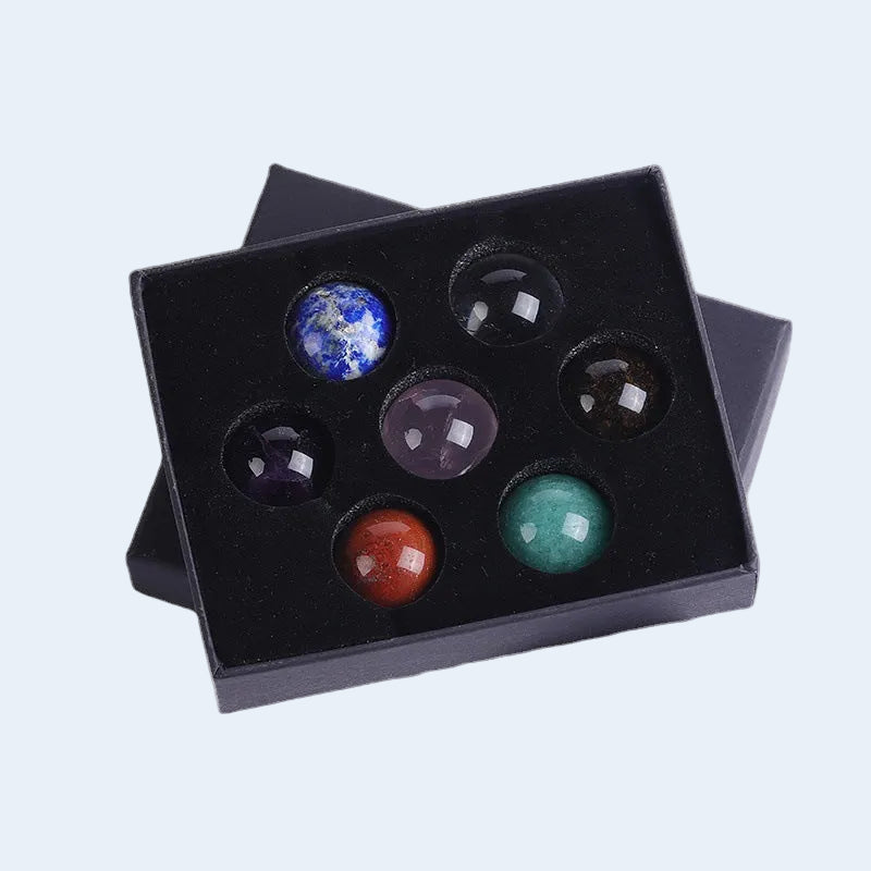 Inner packaging of 7 chakra crystal sphere gift box, sponge tray for gemstone balls, bulk wholesale