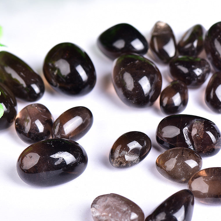 Loose Pile of Natural Smoky Quartz Tumbled Stones, Polished Smoky Quartz Crystals for Wholesal