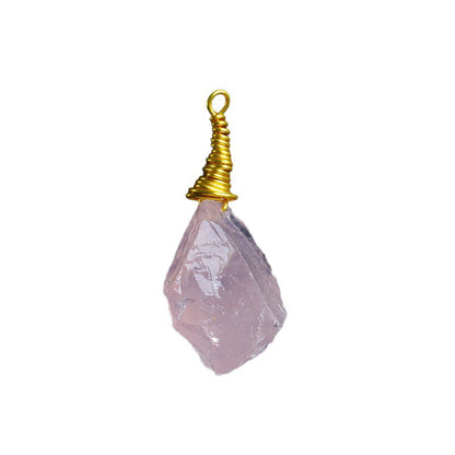 Wholesale Natural RawRose Quartz Raw Stone Pendants