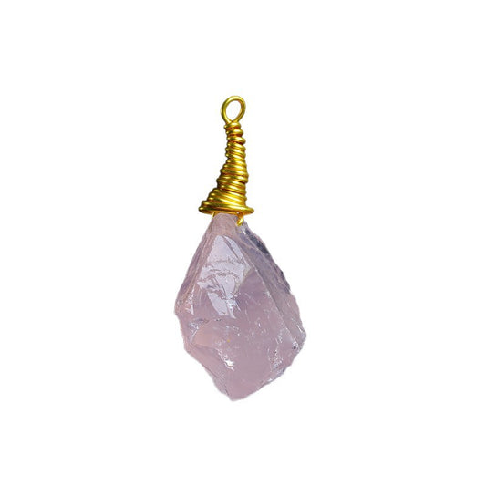 Wholesale Natural Rose Quartz Pendants - Raw Crystal Points for Jewelry Healing