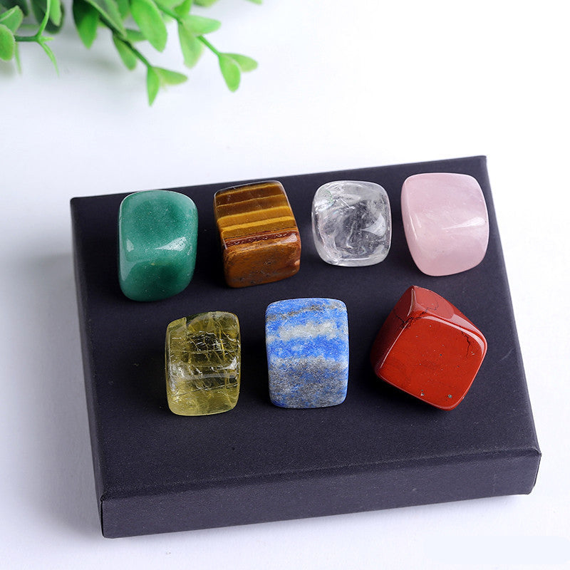 7 Chakra Crystal Tumbled Stones Set Assorted Healing Stones with Gift Box