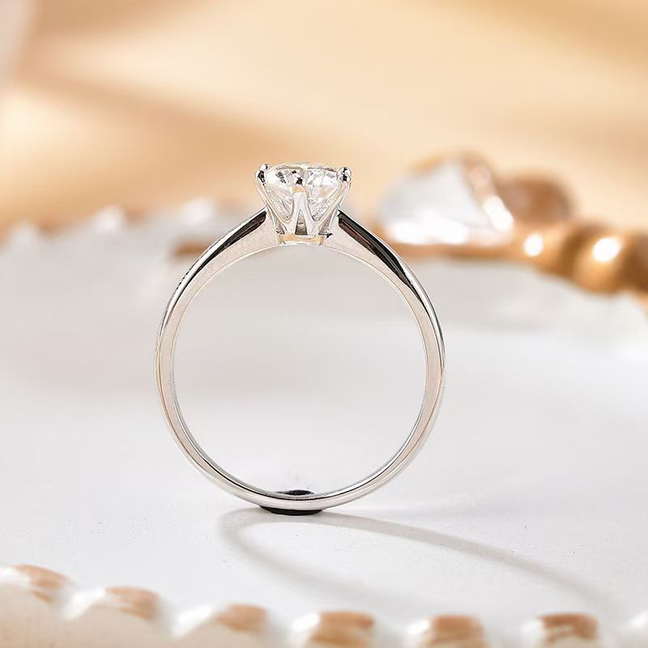 Wholesale S925 Sterling Silver Rings Premium Sparkle Moissanite Ring