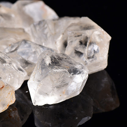 Assorted Clear Quartz Raw Pieces Natural Crystal Chunks Closeup