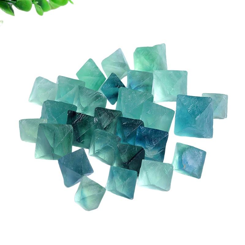 Natural Green Blue Fluorite Octahedron Raw Crystal Bulk Wholesale, natural unpolished fluorite rough stones