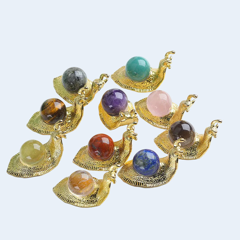 Crystal Sphere Snails Ornament Handmade Alloy Snails Wholesale