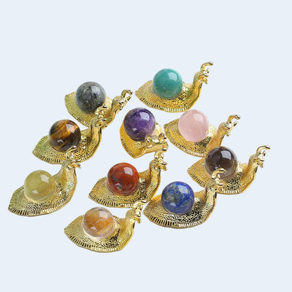 Crystal Sphere Snails Ornament Handmade Alloy Snails Wholesale