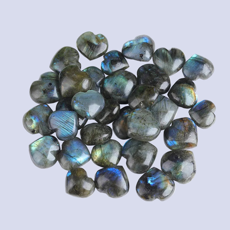 Flashy Natural Labradorite Heart Crystals Wholesale Polished Gemstone Hearts