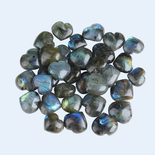 Flashy Natural Labradorite Heart Crystals Wholesale Polished Gemstone Hearts