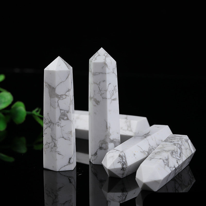 White Howlite Obelisk Crystal Tower Point Wholesale