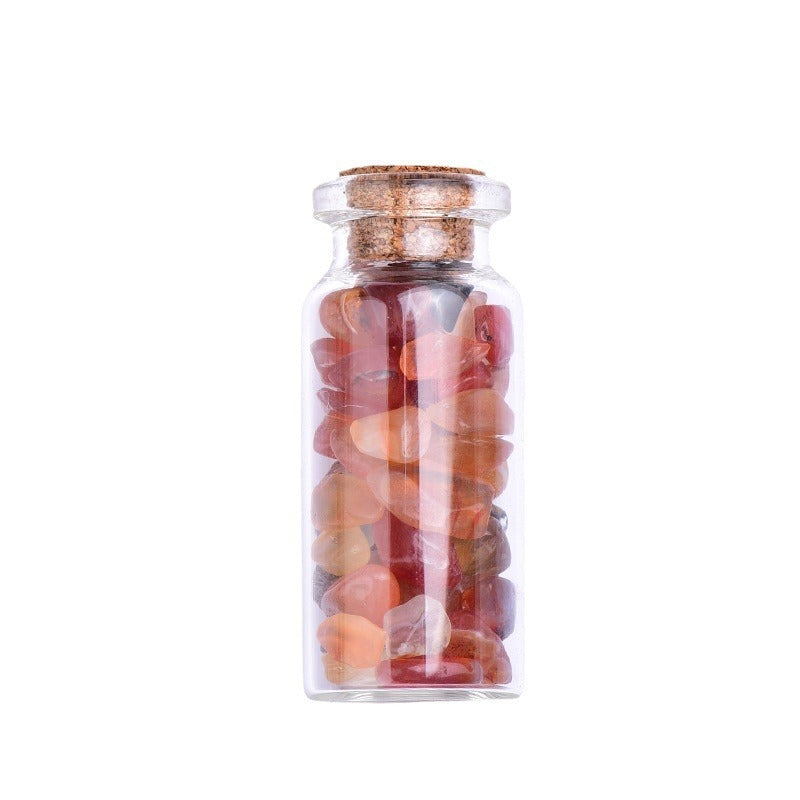 Natural Crystal Chips Glass Cork Bottle 0.22lb(100g) Wholesale