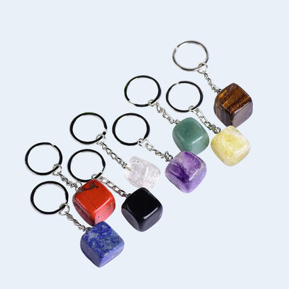 Natural Crystal Cube Keychain Carving Wholesale