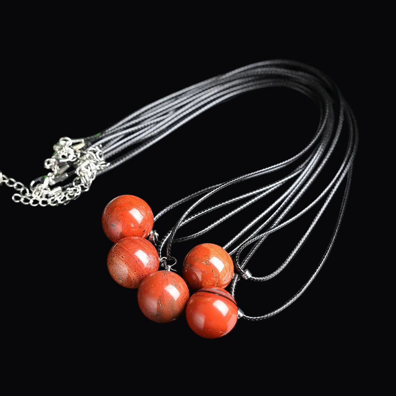 Natural_Crystal_Red Jasper Ball_Sphere_Pendant_