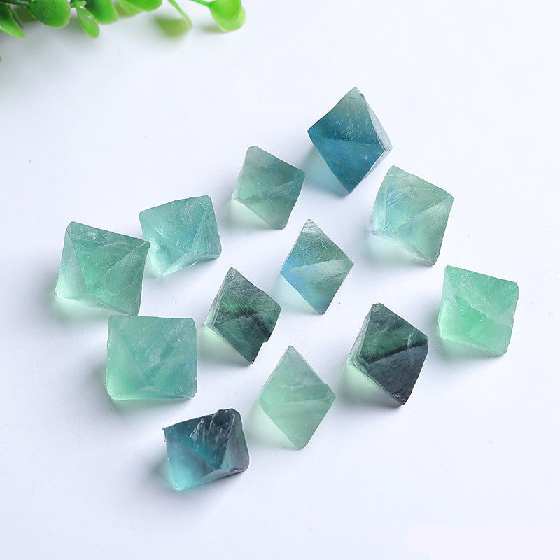Natural Green Blue Fluorite Octahedron Raw Crystal Bulk Wholesale, natural unpolished fluorite rough stones