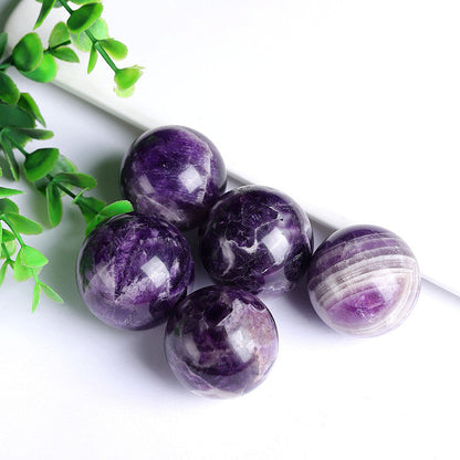 Natural Polished Chevron Amethyst Spheres Wholesale Purple Banded Crystal Balls