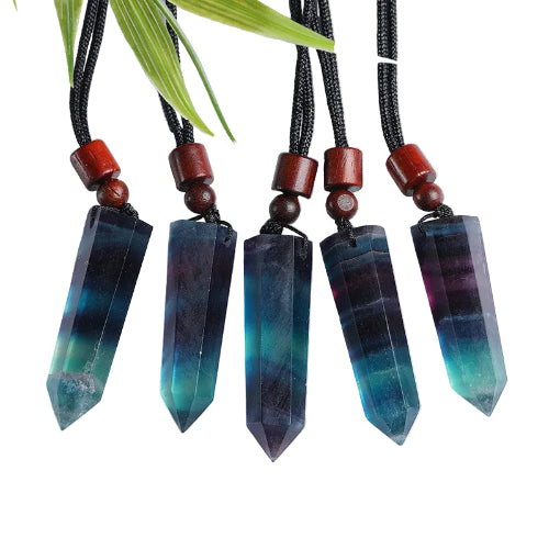 Wholesale Natural Crystal Rainbow Fluorite Tower Pendants | Crystal Pendant Bulk Wholesale