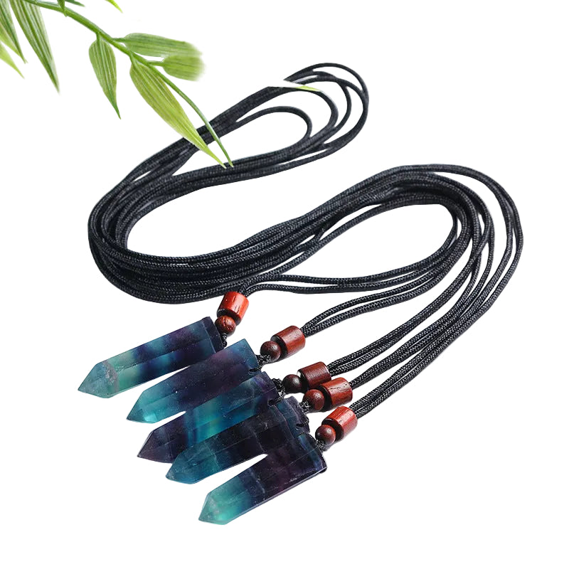 Wholesale Natural Crystal Rainbow Fluorite Tower Pendants | Crystal Pendant Bulk Wholesale