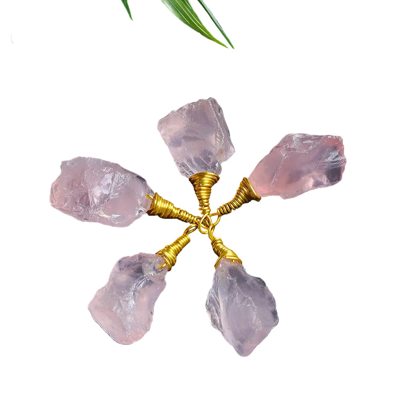 Wholesale Natural Rose Quartz Pendants - Raw Crystal Points for Jewelry Healing