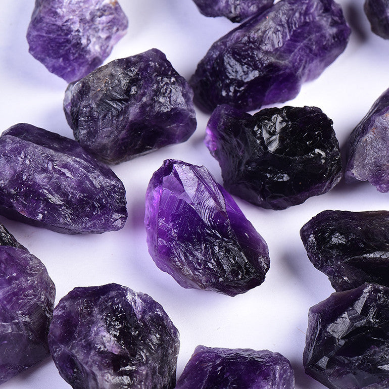 Bulk natural raw amethyst rough stones, unpolished purple amethyst crystal chunks for wholesale crystal supply