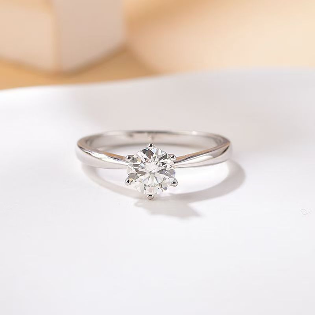 Wholesale S925 Sterling Silver Rings Premium Sparkle Moissanite Ring