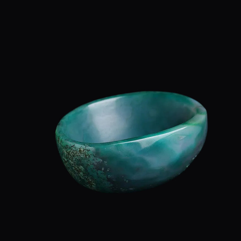 Single Green Agate Bowl Natural Gemstone Dish