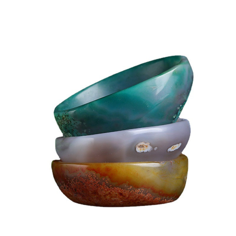 Stacked Agate Bowls Mixed Colour Gemstone Bowls