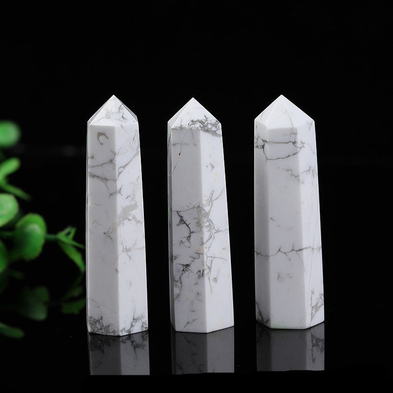 White Howlite Obelisk Crystal Tower Point Wholesale