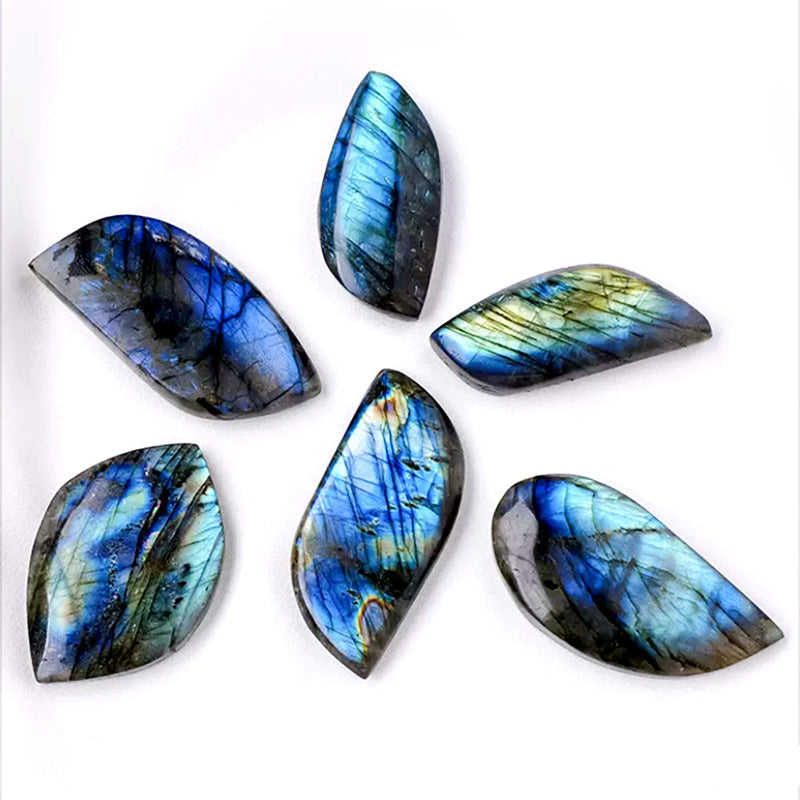 Bulk wholesale natural labradorite teardrop leaf cabochon gemstones