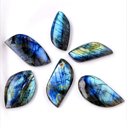 Bulk wholesale natural labradorite teardrop leaf cabochon gemstones