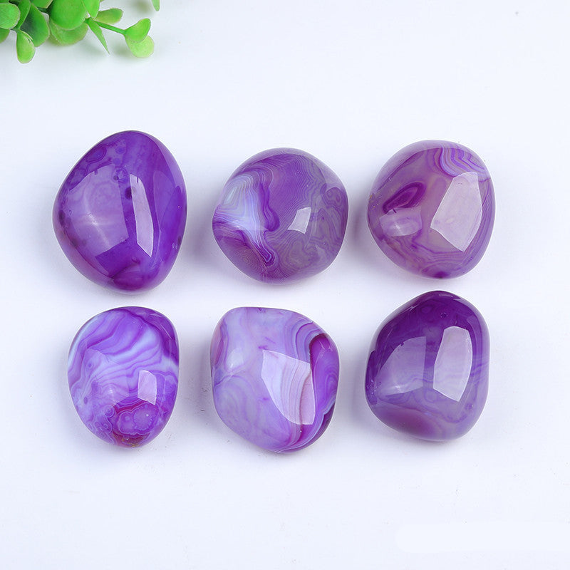 Bulk wholesale polished purple lace banded agate palm tumbled stones