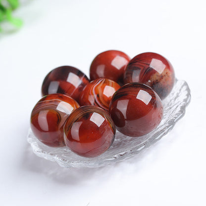 Bulk natural red silk agate sphere crystals for wholesale