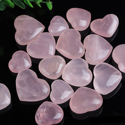 Bulk wholesale natural rose quartz heart crystals for decoration and healing