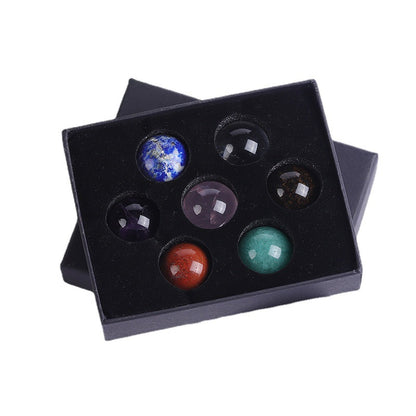 Inner packaging of 7 chakra crystal sphere gift box, sponge tray for gemstone balls, bulk wholesale