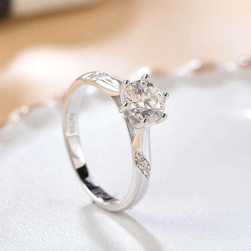 Wholesale S925 Sterling Silver Rings Premium Sparkle Silver Moissanite Ring