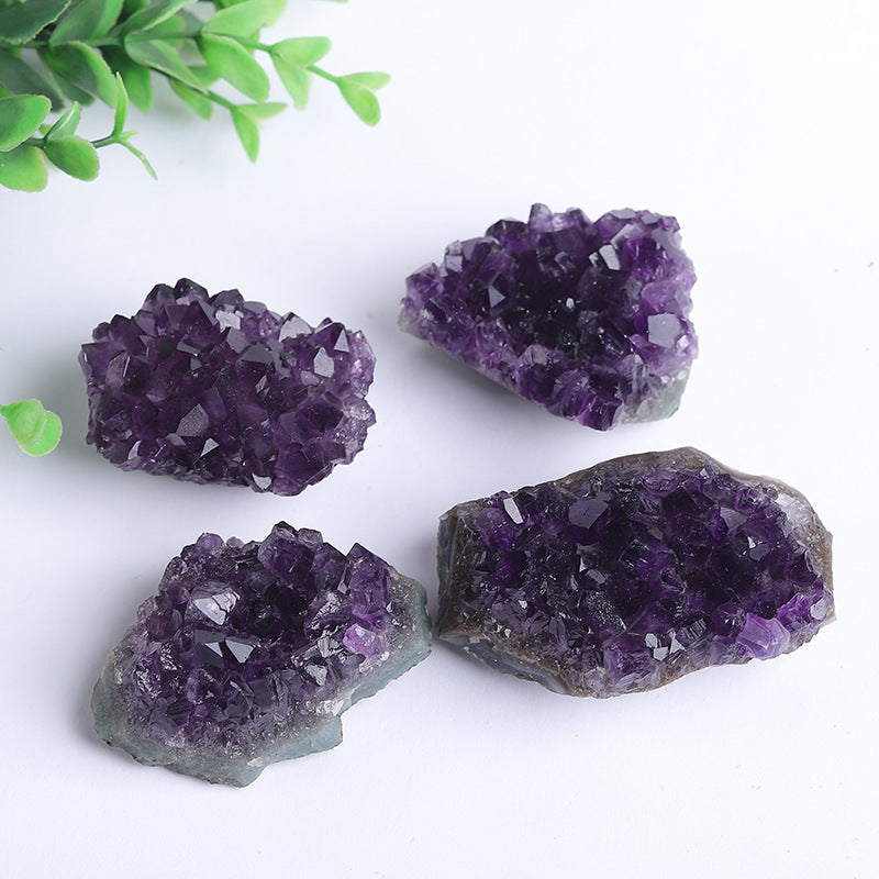 Wholesale natural deep purple amethyst crystal cluster raw specimen for crystal shop resale home mineral decor