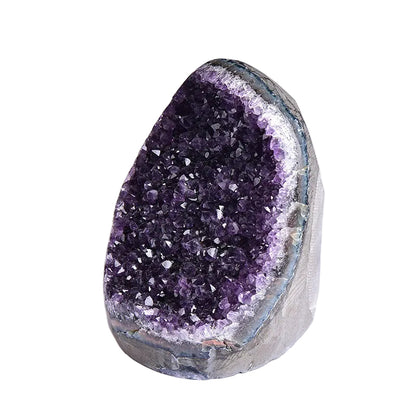 Natural dark purple amethyst geode with flat cut base, amethyst crystal cluster for wholesale crystal supply