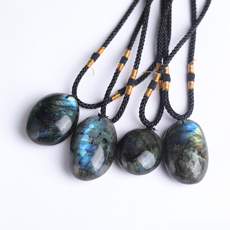 Labradorite pendant necklace, natural flash spectrolite crystal wholesale