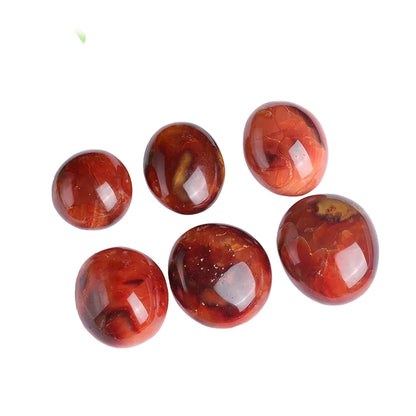 Natural Red Agate Palm Stones, Polished Tumbled Agate Worry Stones, Bulk Wholesale Healing Crystal Specimens
