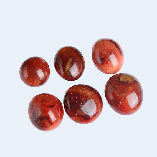 Natural Red Agate Palm Stones, Polished Tumbled Agate Worry Stones, Bulk Wholesale Healing Crystal Specimens