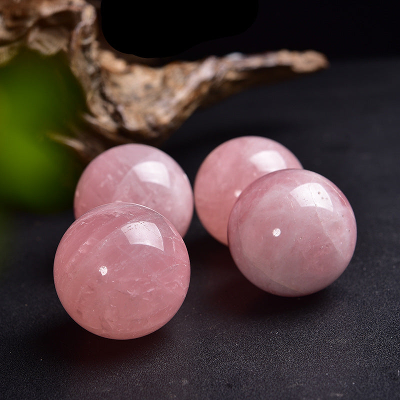 Natural deep pink rose quartz spheres, polished crystal ball wholesale for healing crystal decor