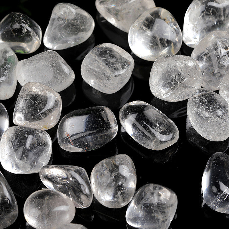 Bulk natural tumbled clear quartz crystals