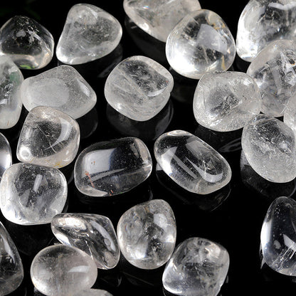 Bulk natural tumbled clear quartz crystals