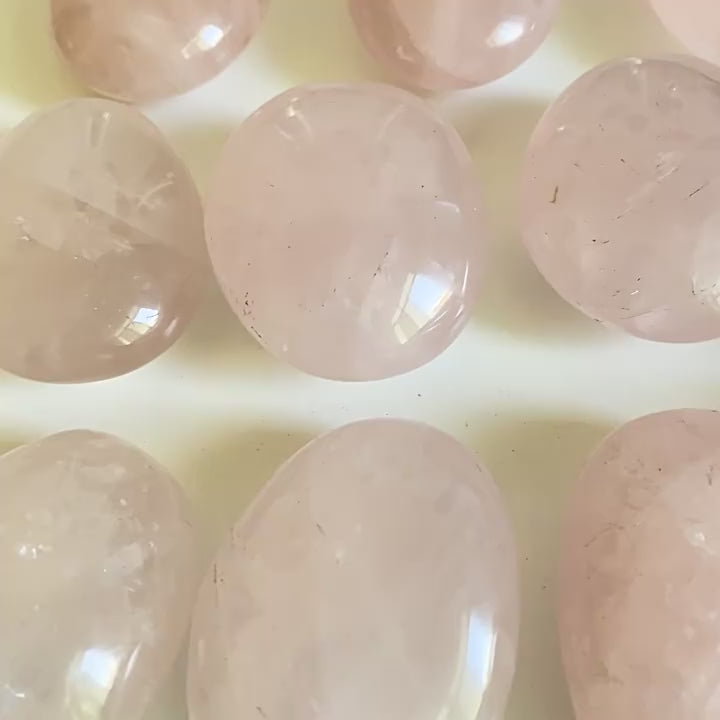 Bulk Rose Quartz Worry Stones Natural Pink Crystal Palmstone