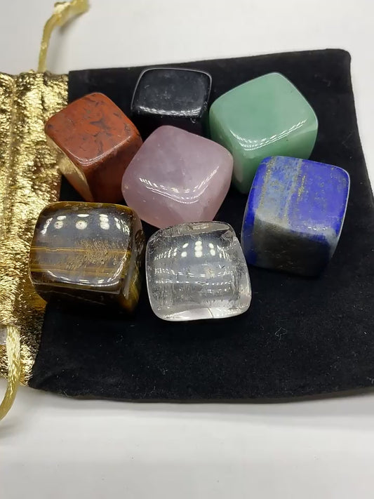 7 Chakra Crystal Square Tumble Set Gift Box Wholesale