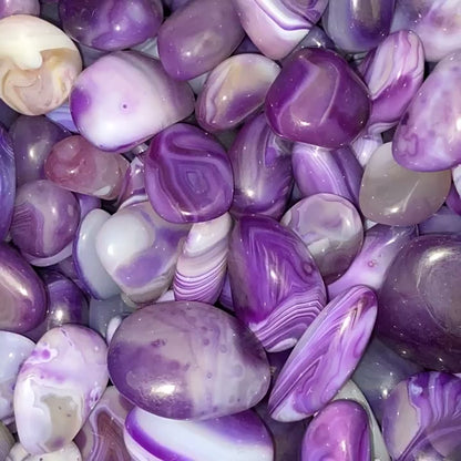 Natural Crystal Purple Agate Tumble Palm Stone Wholesale
