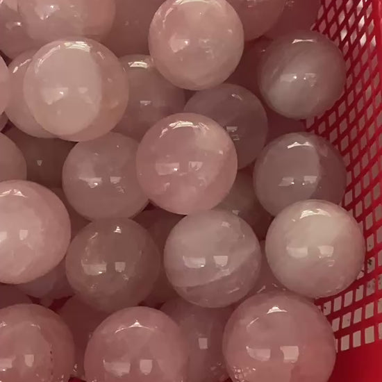 Bulk stock of natural rose quartz spheres, wholesale crystal ball for metaphysical shop bulk purchase