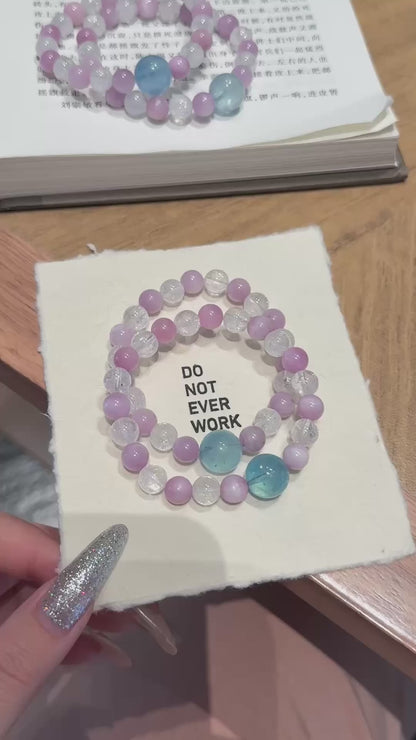 Großhandel Armband aus violettem Spodumen & Aquamarin-Kristall