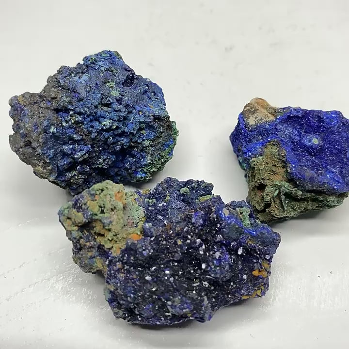 Wholesale natural azurite mixed malachite raw stone bulk mineral specimen deep blue green crystal for shop resale home decor