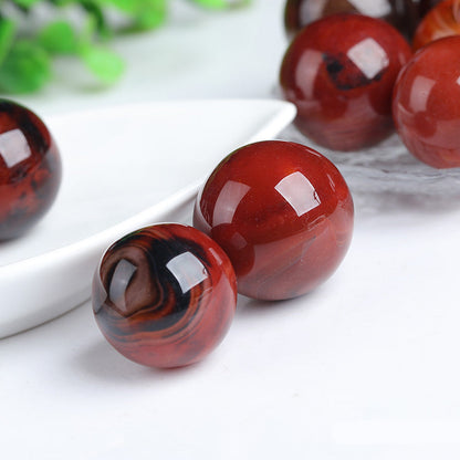 Natural Polished Red Silk Agate Sphere Balls