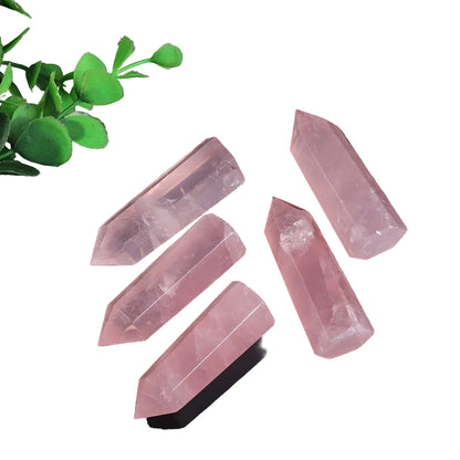 Wholesale Deep Pink Rose Quartz Crystal Tower Point
