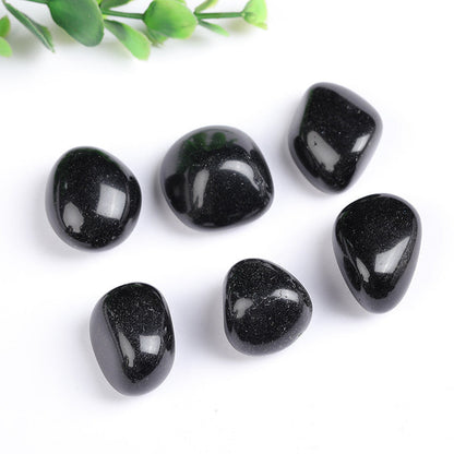 Natural Polished Tumbled Black Obsidian Stones, Black Obsidian Tumbles on White Background for Crystal Wholesale